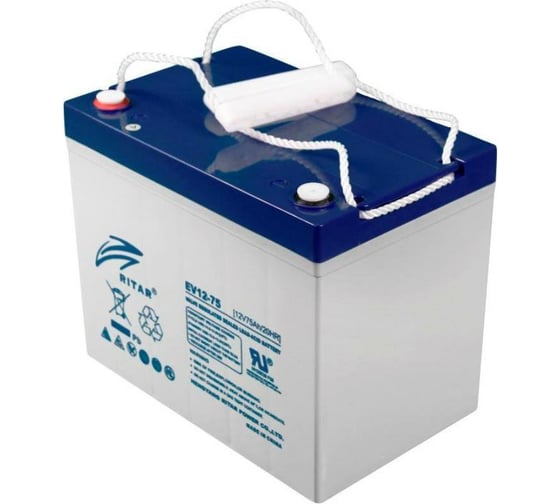 Изображение товара Батарея аккумуляторная 12V 75Аh/20h Ritar ev12-75