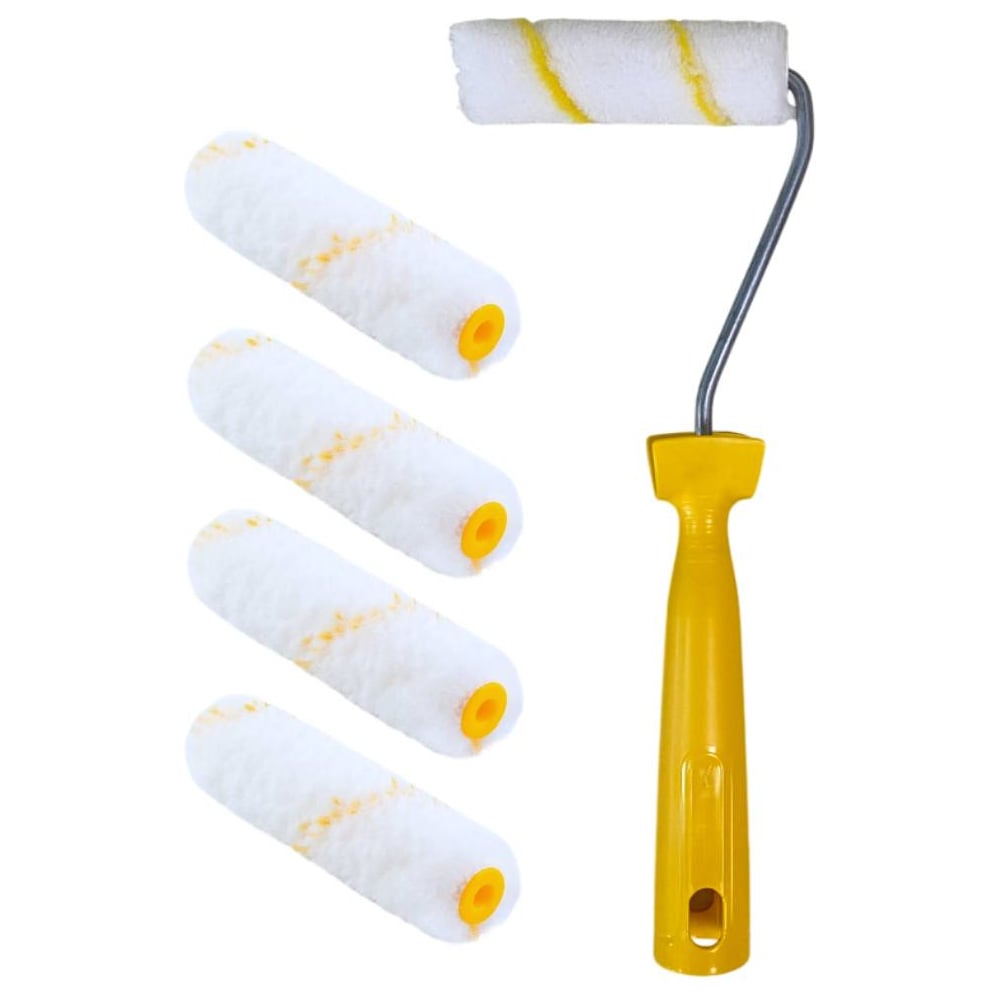 Изображение товара Мини-валик в сборе Accurate 475х125х45, микроволокно, 110мм, ворс 8мм + 4 сменных ролика, для эмалей 33111014/4
