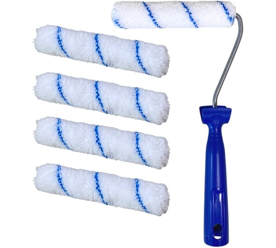 Изображение товара Мини-валик в сборе Accurate 480х165х45, микрофибра, 150мм, ворс 5мм + 4 сменных ролика, для лаков 31315010/4