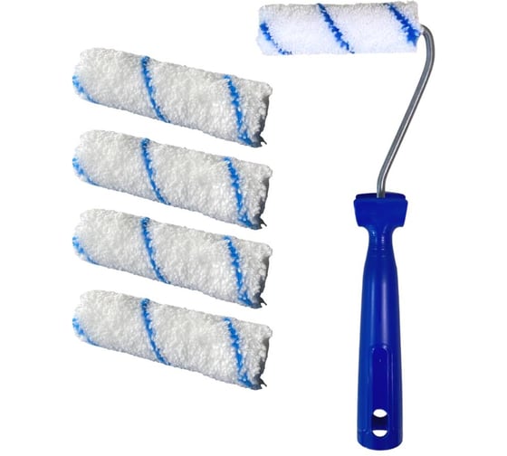 Изображение товара Мини-валик в сборе Accurate 475х125х45, микрофибра, 110мм, ворс 5мм + 4 сменных ролика, для лаков 31311010/4