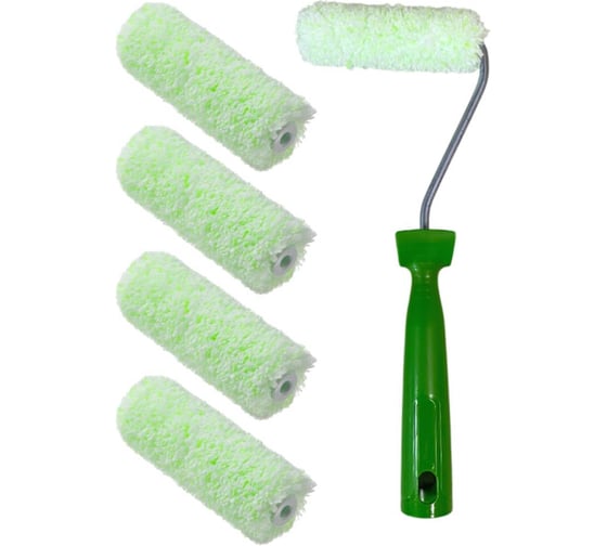 Изображение товара Мини-валик в сборе ACCURATE 475х125х45 Микроволокно 110мм ворс 11мм + 4 сменных ролика Для дерева 35011000/4