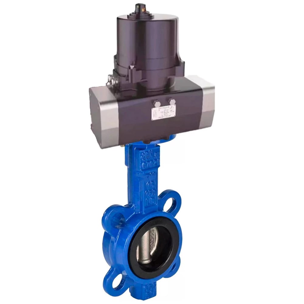 Изображение товара Дисковый поворотный затвор DN.ru GG25-316L-NBR Ду65 Ру16 с электроприводом