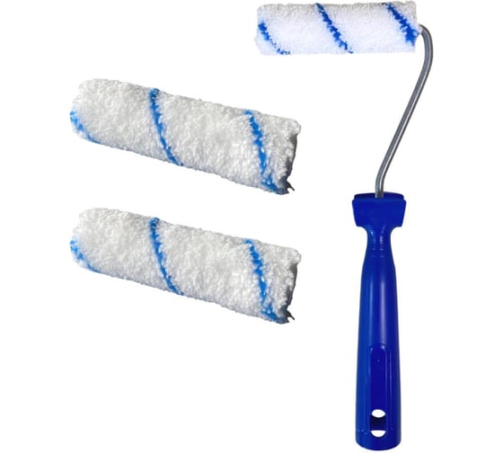 Изображение товара Мини-валик в сборе ACCURATE 395х125х45 Микрофибра 110мм ворс 5мм + 2 сменных ролика Лаки 31311010/2