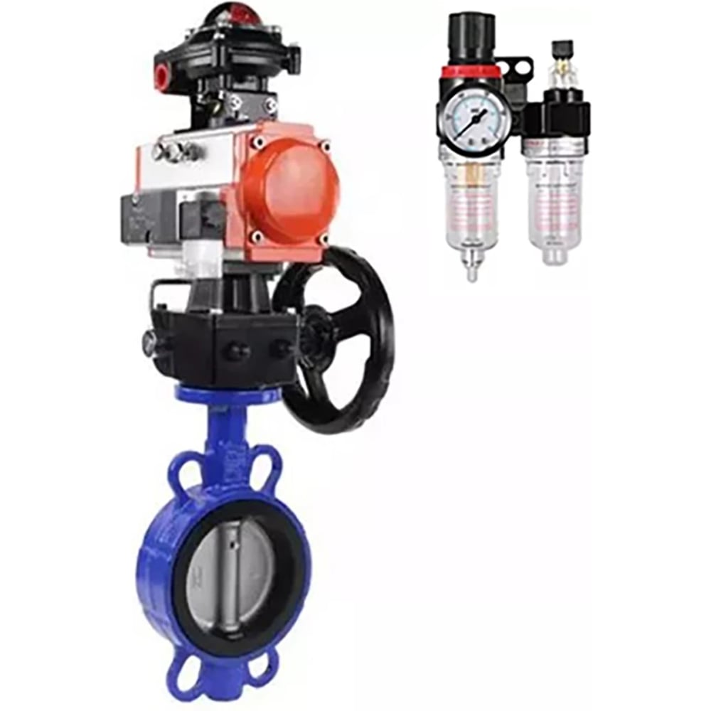 Изображение товара Затвор дисковый WCB-316L-NBR Ду100 пневмопривод 220VAC профессиональный