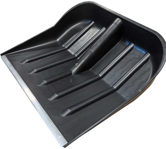 Изображение товара Лопата пластмассовая ООО ПК Тандем-АГРО с алюм. планкой, Добрыня №3, 460x400мм., черная, с ребрами жесткости, тулейка d=32мм, без черенка 4670016436375