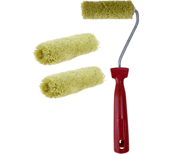 Изображение товара Мини-валик в сборе ACCURATE 395х125х45 Полиакрил 110мм ворс 12мм + 2 сменных ролика Водные краски 33110180/2