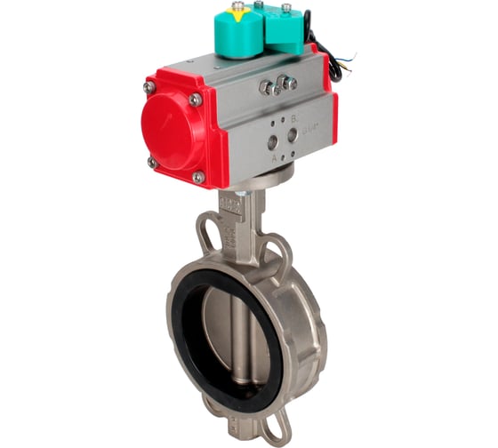 Изображение товара Затвор дисковый 316-316-VITON-2W-Fb Ду80 Ру16, пневмопривод DA-083, магнитный переключатель МППП-200 DN.ru D050-85236