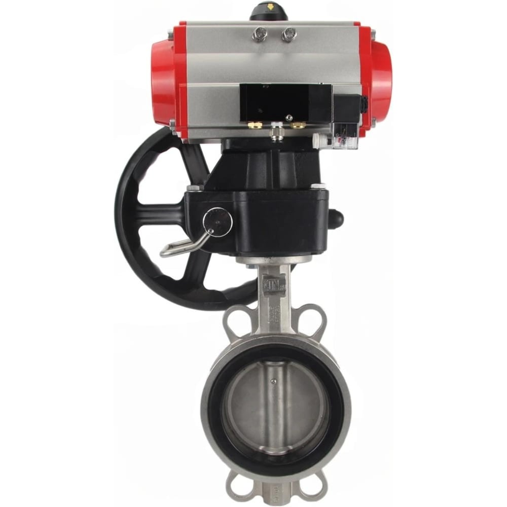 Затвор дисковый 316-316-VITON-2W-Fb Ду125 Ру16, пневмопривод DA-083, пневмораспределитель 24VDC, ручной дублёр HDM-2 DN.ru D050-85464