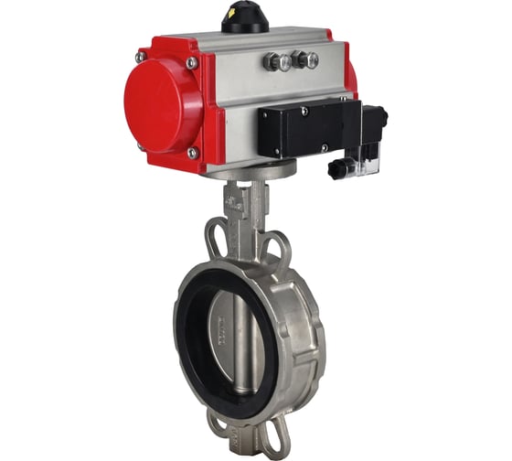 Изображение товара Затвор дисковый 316L-316L-NBR Ду100 Ру16, пневмопривод DA-105, пневмораспределитель 220VAC DN.ru D050-85400