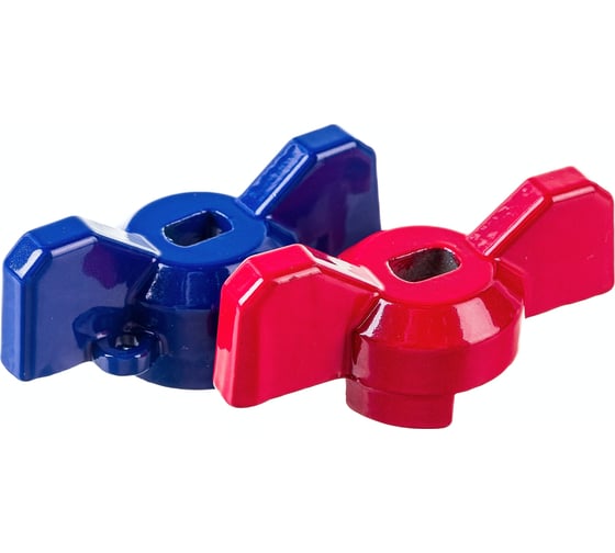 Изображение товара Рукоятка для шарового крана PROFACTOR PF STANDARD бабочка, красный/синий 1/2" - 3/4" PF FBV 1520WH