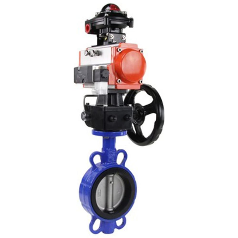 Изображение товара Затвор дисковый DN.ru WCB-316L-NBR Ду150 Ру16 с пневмоприводом