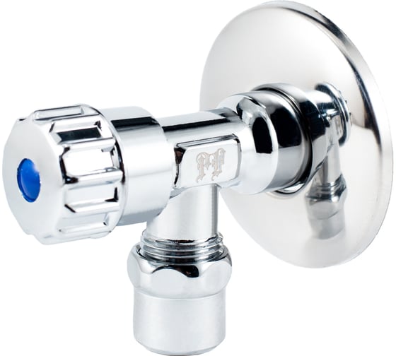 Изображение товара Угловой вентиль для бытовой техники PROFACTOR PF CHROME н/цанга 1/2 дюйма х 10мм PF BAV 362C