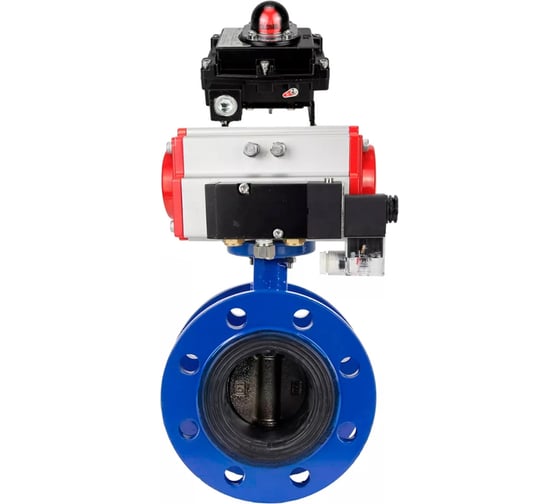 Изображение товара Затвор дисковый GGG40-304-EPDM-2W-F-H Ду200 Ру16 пневмопривод SA-210, пневмораспределитель 24VDC, БКВ LSB-410 DN.ru D050-56207