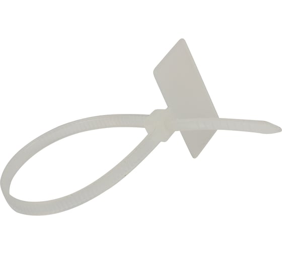 Изображение товара Хомут с площадкой под маркер REXANT 100x2,5 мм, белый, 100 шт. 07-0106-2