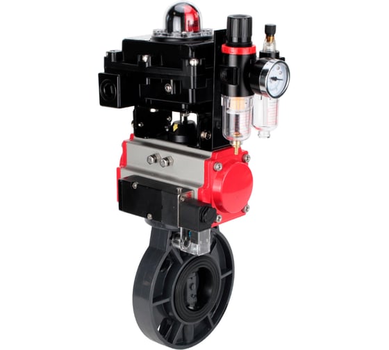 Изображение товара Затвор DN.ru НПВХ-НПВХ-E-2W-Fb-ISO Дн50 Ру10 пневмопривод, пневмораспр., БКВ, БПВ D050-83253