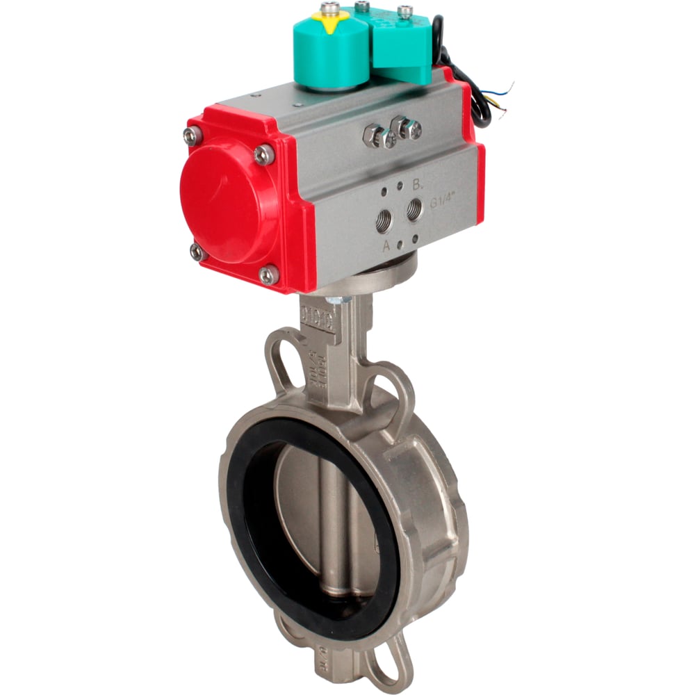 Изображение товара Затвор дисковый 316-316-VITON-2W-Fb Ду50 Ру16 с пневмоприводом