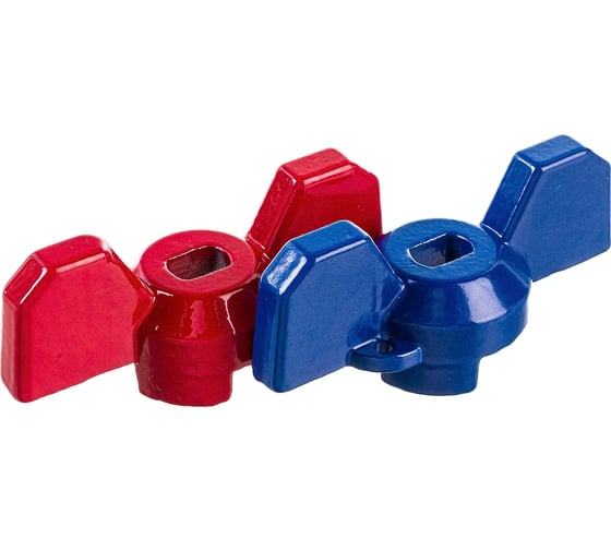 Изображение товара Рукоятка для шарового крана PROFACTOR PF STANDARD бабочка, красный/синий пара 1" PF FBV 2525WH