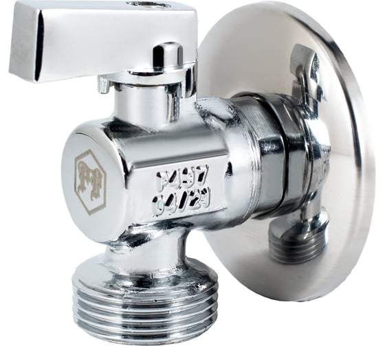 Изображение товара Угловой шаровой кран PROFACTOR PF CHROME ручка флажок, н/н 1/2 дюйма х 3/4 дюйма PF BAV 355