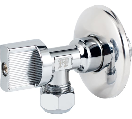 Изображение товара Угловой шаровой кран для бытовой техники PROFACTOR PF CHROME н/цанга 1/2 дюйма х 10 мм PF BAV 357C