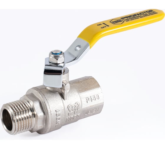 Изображение товара Шаровой кран для газа PROFACTOR PF GAS ручка рычаг, в/н 1/2 дюйма PF GBV 345