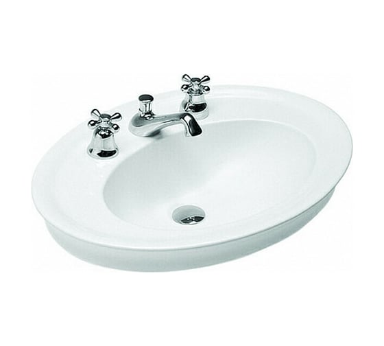 Изображение товара Накладная раковина HATRIA DOLCEVITA 1 отверстие для смесителя, 65х48 см, белая Y0PL01