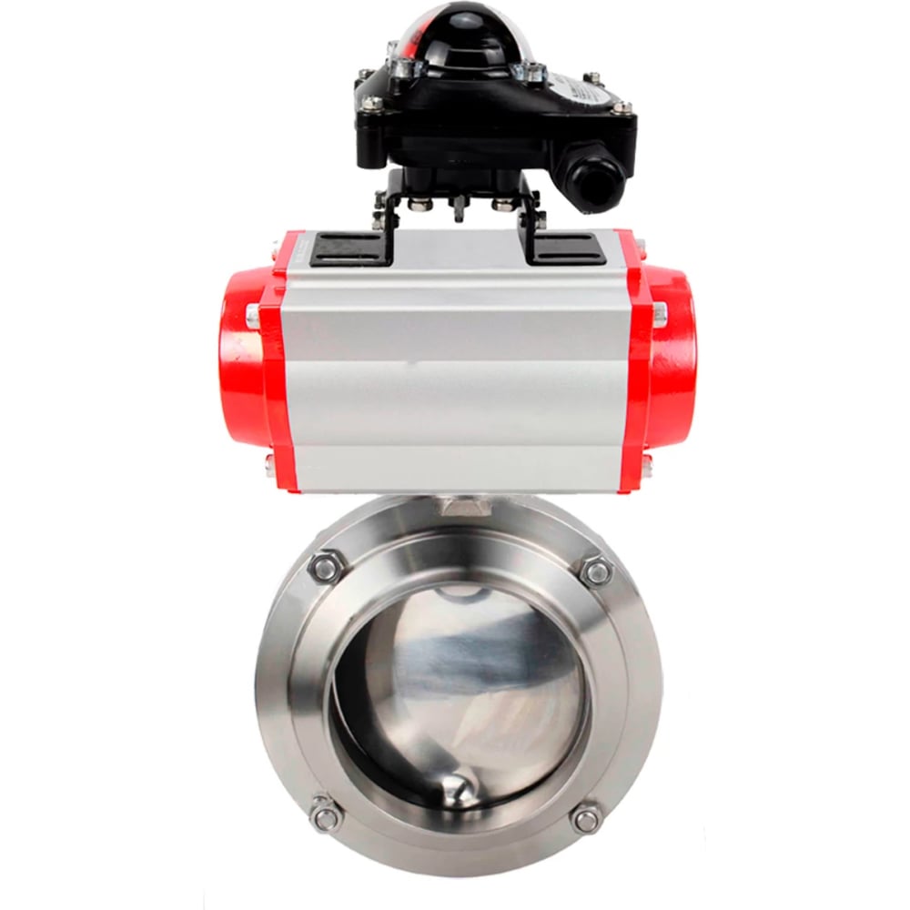 Изображение товара Затвор дисковый DN.ru 304-304-Sil-2W-W-H Ду20 пневмопривод нержавеющая сталь