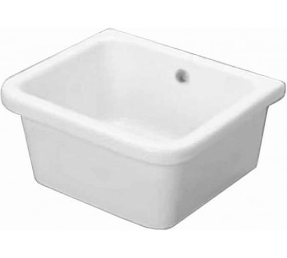 Изображение товара Хозяйственная раковина HATRIA без отверстий для смесителя, 38х42 см, белая YN0201