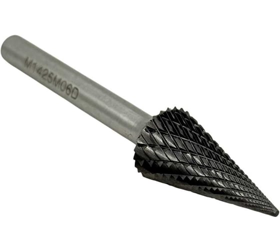 Изображение товара Бор-фреза твердосплавная TORNERI тип M142506 (коническая с заостренным концом), 14.0 мм, хвостовик 6 мм, двойная насечка Т025381