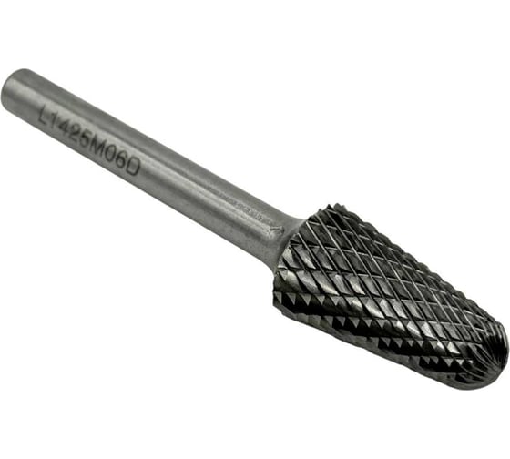 Изображение товара Бор-фреза твердосплавная TORNERI тип L142506 (коническая с закругленным концом), 14.0 мм, хвостовик 6 мм, двойная насечка Т025379