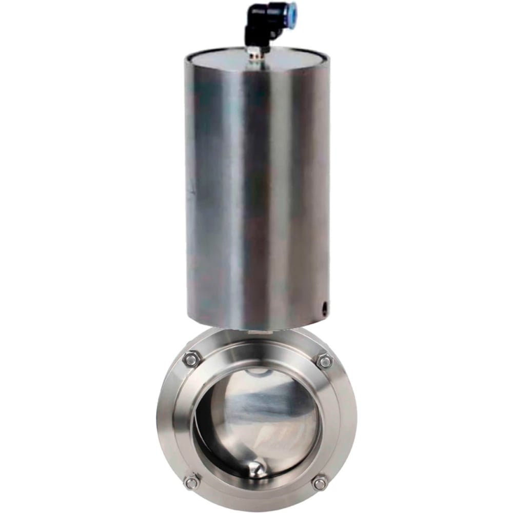 Изображение товара Затвор дисковый DN.ru 304-304-EPDM-2W-W-H Ду100 Ру10 нержавеющая сталь