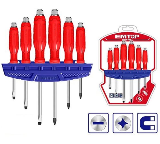 Изображение товара Набор ударных отвëрток emtop 6 шт ESSTGT0601
