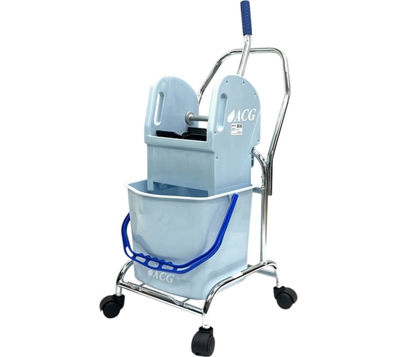 Изображение товара Тележка ACG 1х17 л, с отжимом, ведро серое, база хром 1029601