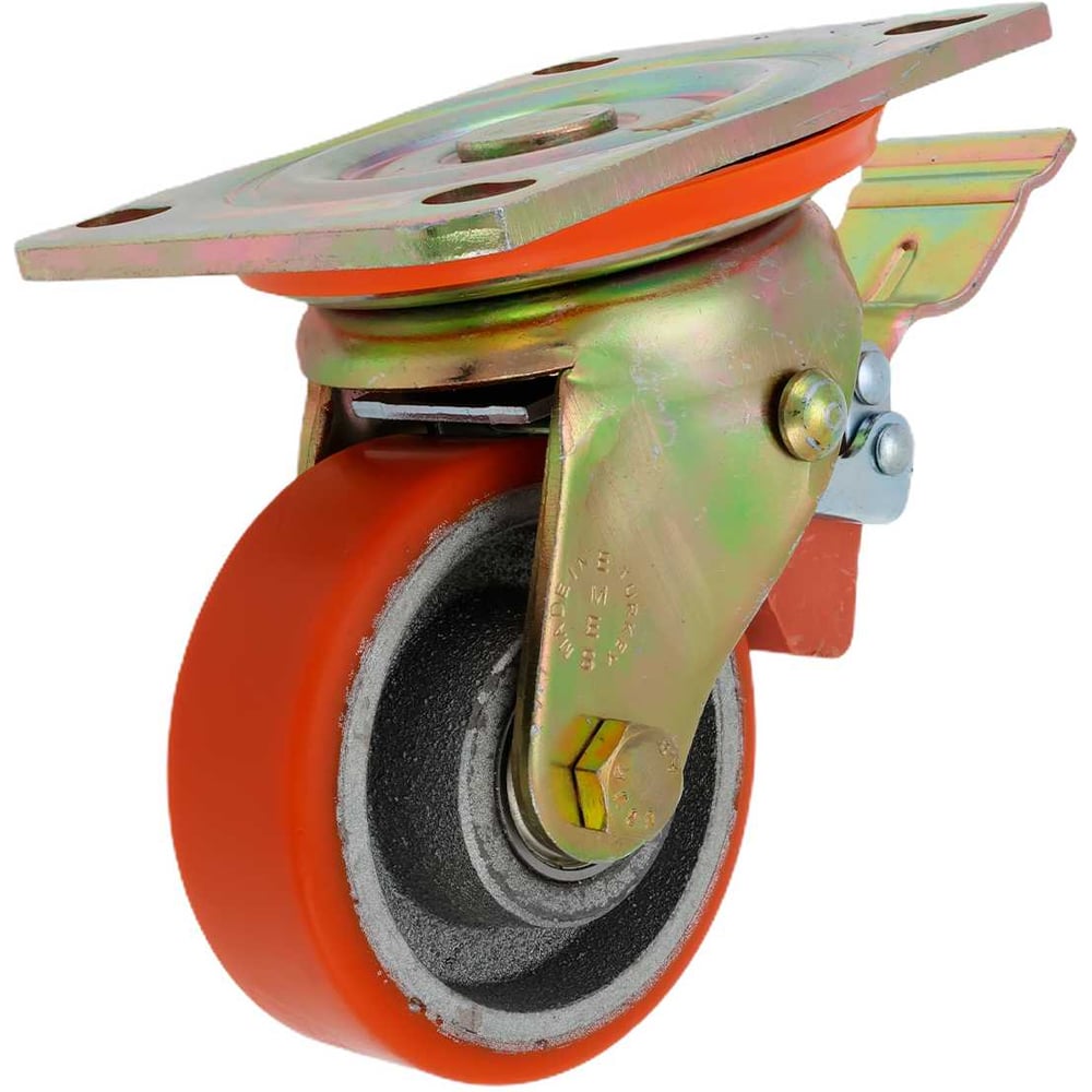 Изображение товара Колесо EMES с поворотной платформой и тормозом 100 мм 4 штуки