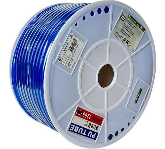 Изображение товара Трубка HQ-mech TPU 12x8 синяя, 15 бар, полиуретановая, бухта, 50 м УТ000003985