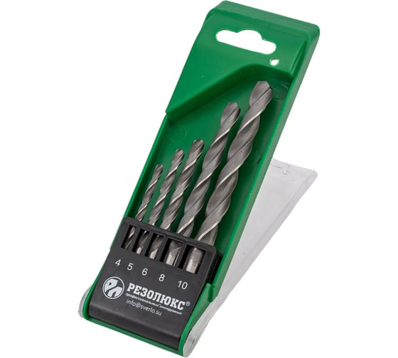 Изображение товара Набор сверл по металлу Р6М5 5 шт, 4-10 мм Резолюкс 26405