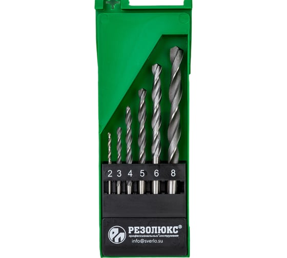 Изображение товара Набор сверл по металлу Р6М5 6 шт, 2-8 мм Резолюкс 26406