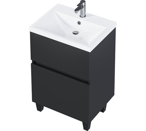 Изображение товара Тумба 1Marka Aris 70Н (700х910х450) 2я антрацит/монолит дарк Ц0000035780