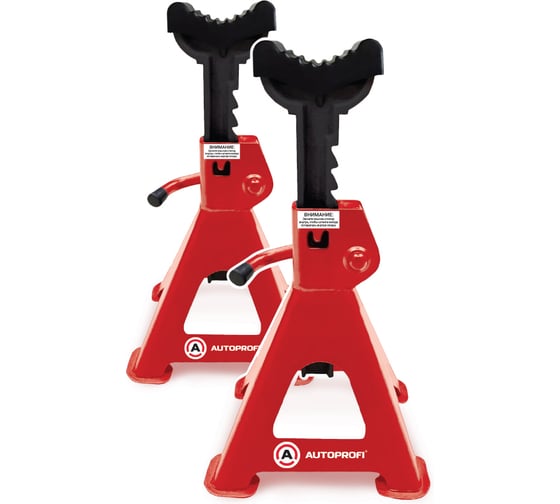 Изображение товара Страховочные опоры AUTOPROFI 6 тонн, высота подъема: 416 - 601 мм, резиновая накладка, комплект из 2 шт. JS-06/601