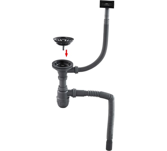 Изображение товара Сифон для кухонной мойки FASHUN & с переливом усиленный AS101-17