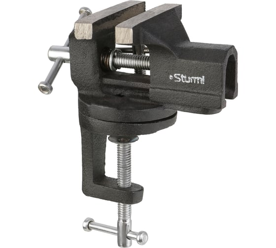 Изображение товара Тиски мини Sturm 70мм, поворотные, на струбцине 1075-12-070