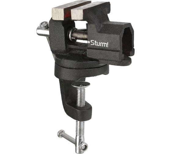 Изображение товара Тиски мини Sturm 50мм, поворотные, на струбцине 1075-12-050