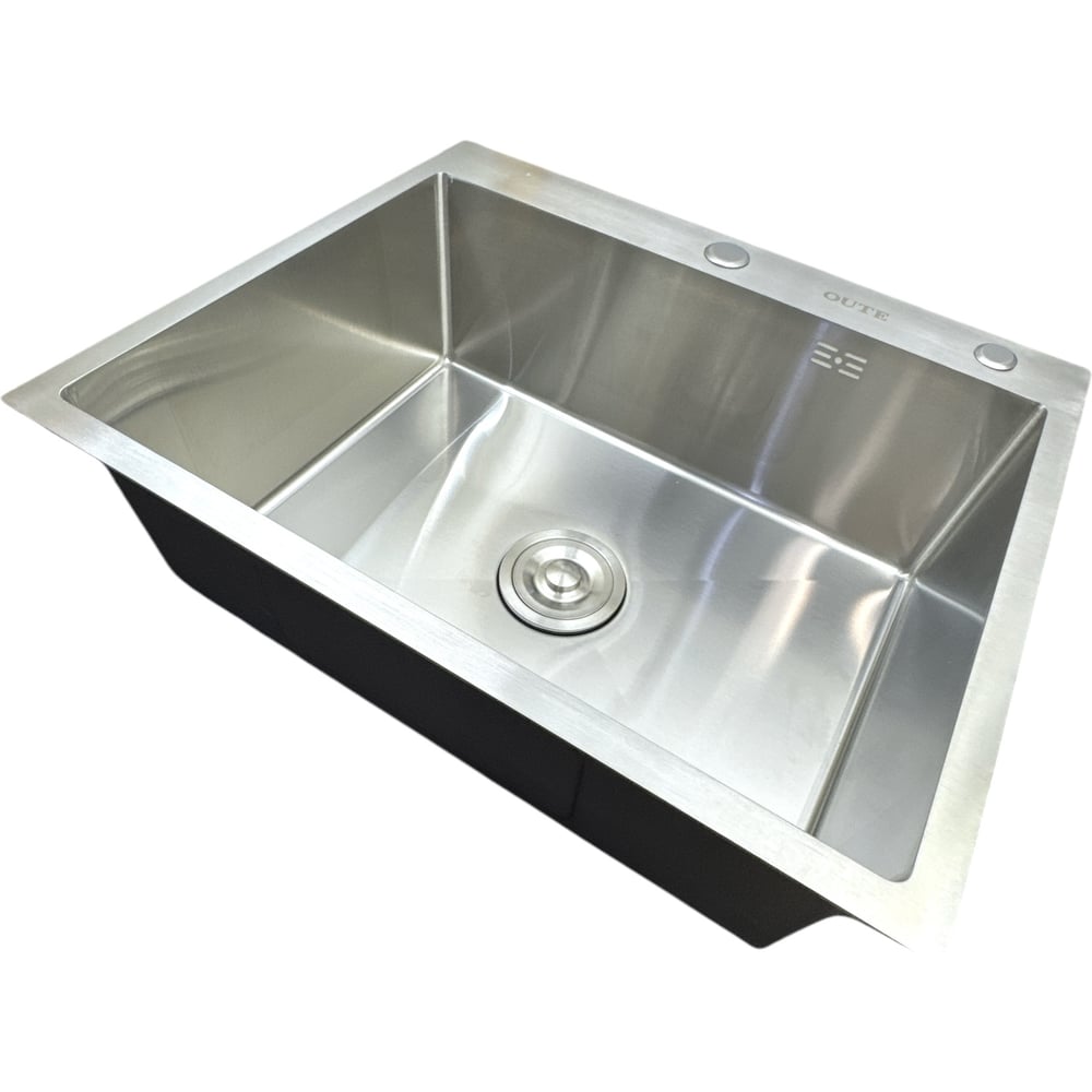 Изображение товара Кухонная мойка OUTE из нержавеющей стали с PVD покрытием 60x50 см с сифоном, цвет сатин T76050L