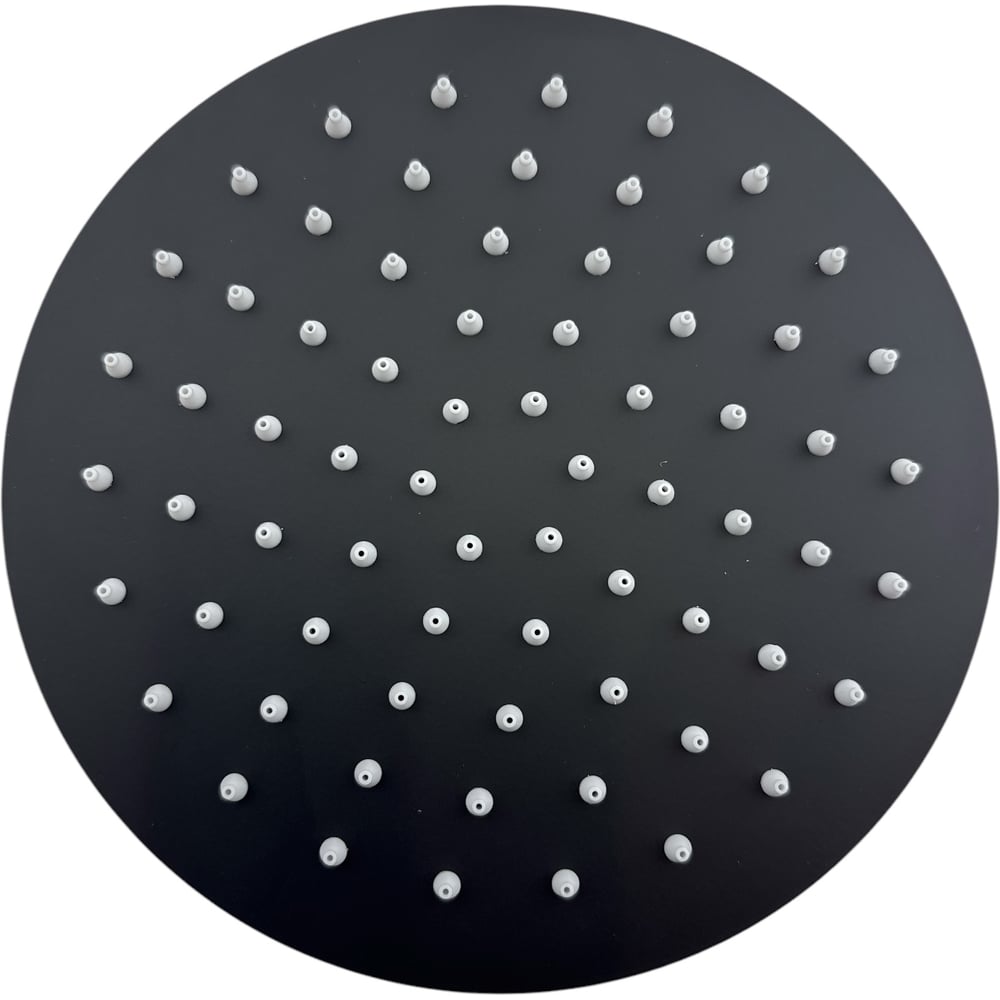 Изображение товара Тропическая потолочная душевая лейка OUTE круг 20x20 матовая черная с шарниром