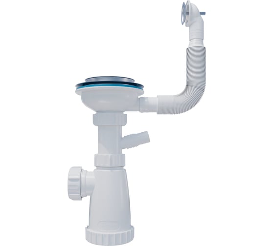 Изображение товара Сифон Инкопласт И 3 1/2х40 для моек с переливом (круг) и отв. д/стиральной машины BКS3000W В00В0028019