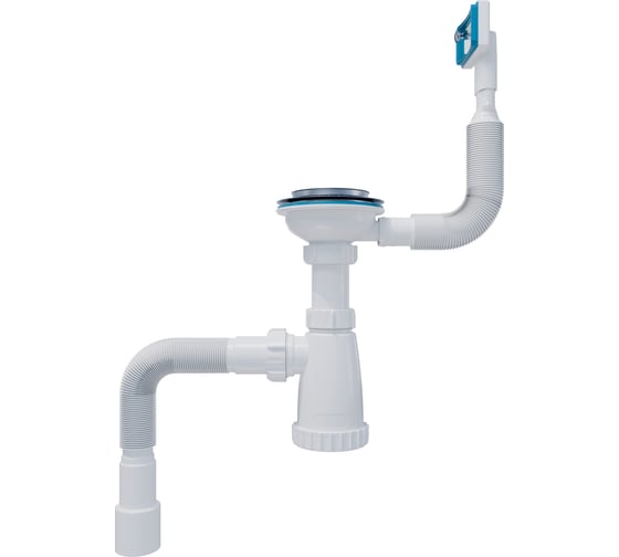 Изображение товара Сифон Инкопласт И 3 1/2х40 для моек с переливом (прямоуг) и гофр.трубой 40х40x50 (800мм.) BКG4080 В00В0028027