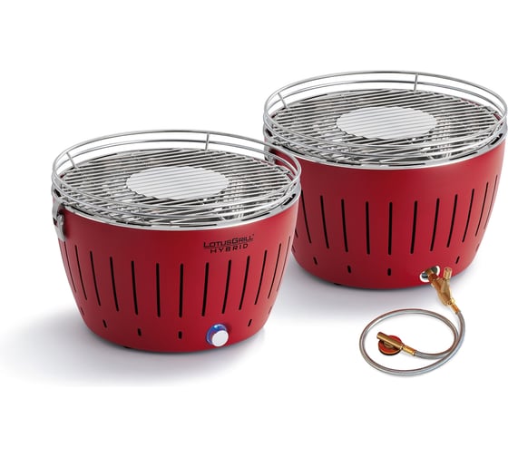 Изображение товара Бездымный гриль барбекю угольный газовый Lotus Grill Classic Hybrid 35 см огненно-красный 4607965180189