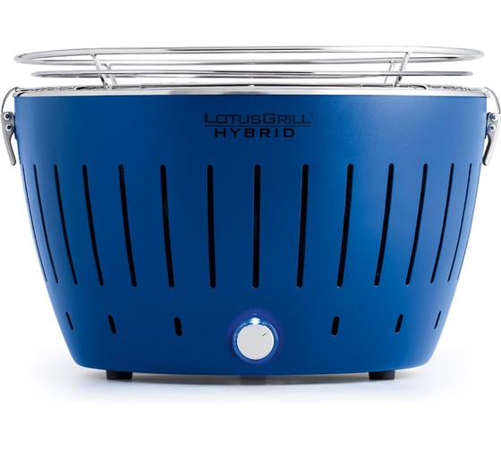 Изображение товара Бездымный гриль барбекю угольный газовый Lotus Grill Classic Hybrid 35 см темно-синий 4607965180196