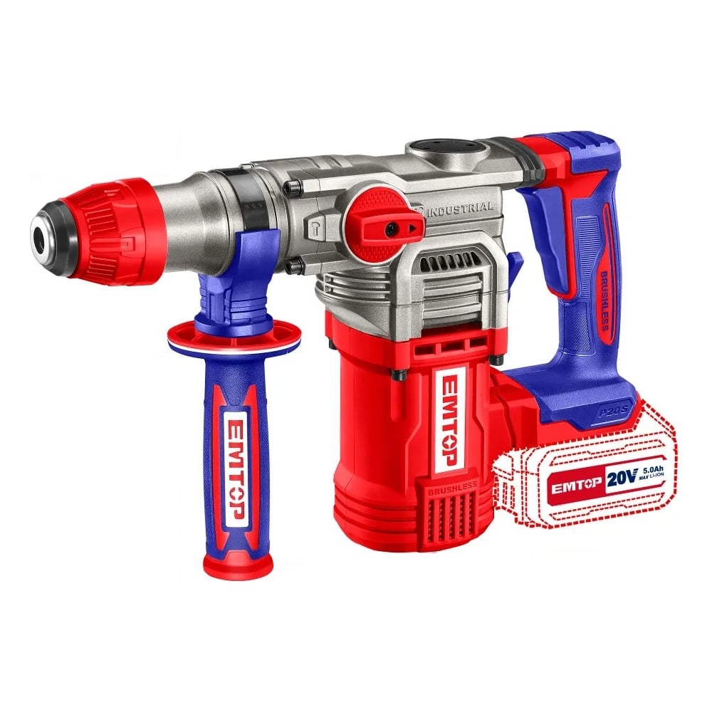 Изображение товара Перфоратор бесщеточный аккумуляторный emtop ELRH202885