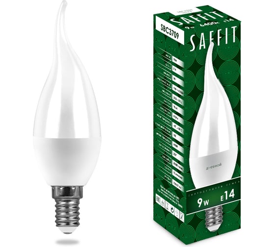 Изображение товара Светодиодная лампа SAFFIT SBC3709 Свеча на ветру E14 9W 6400K 55173