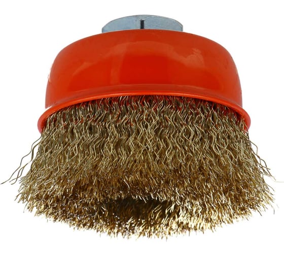 Изображение товара Щетка чашечная ЕРМАК PROFI для УШМ, витая латунированная стальная проволока 0.3мм, 60мм, М14 679-043